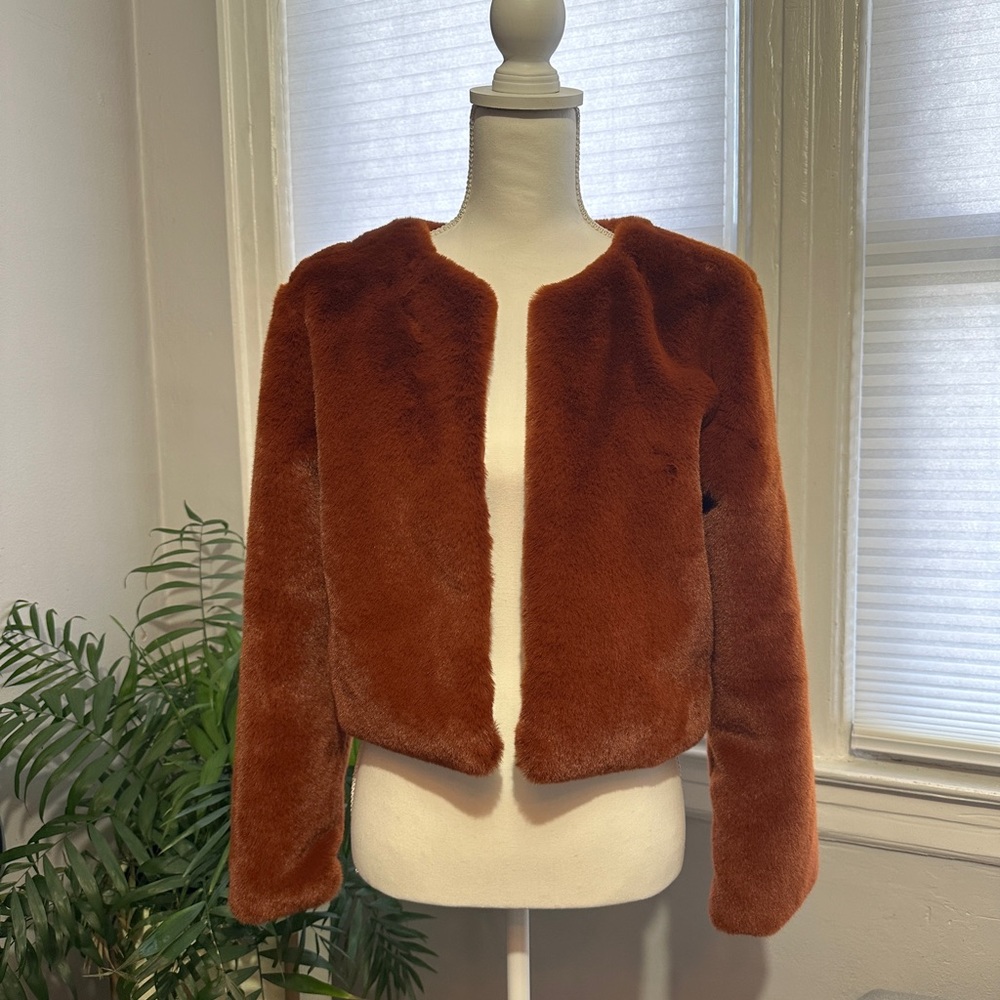 Cropped Faux Fur Jacket